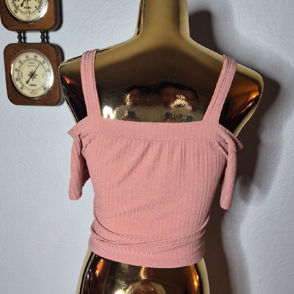 Pink Ruched Off-Shoulder Top - Picture 5 of 5